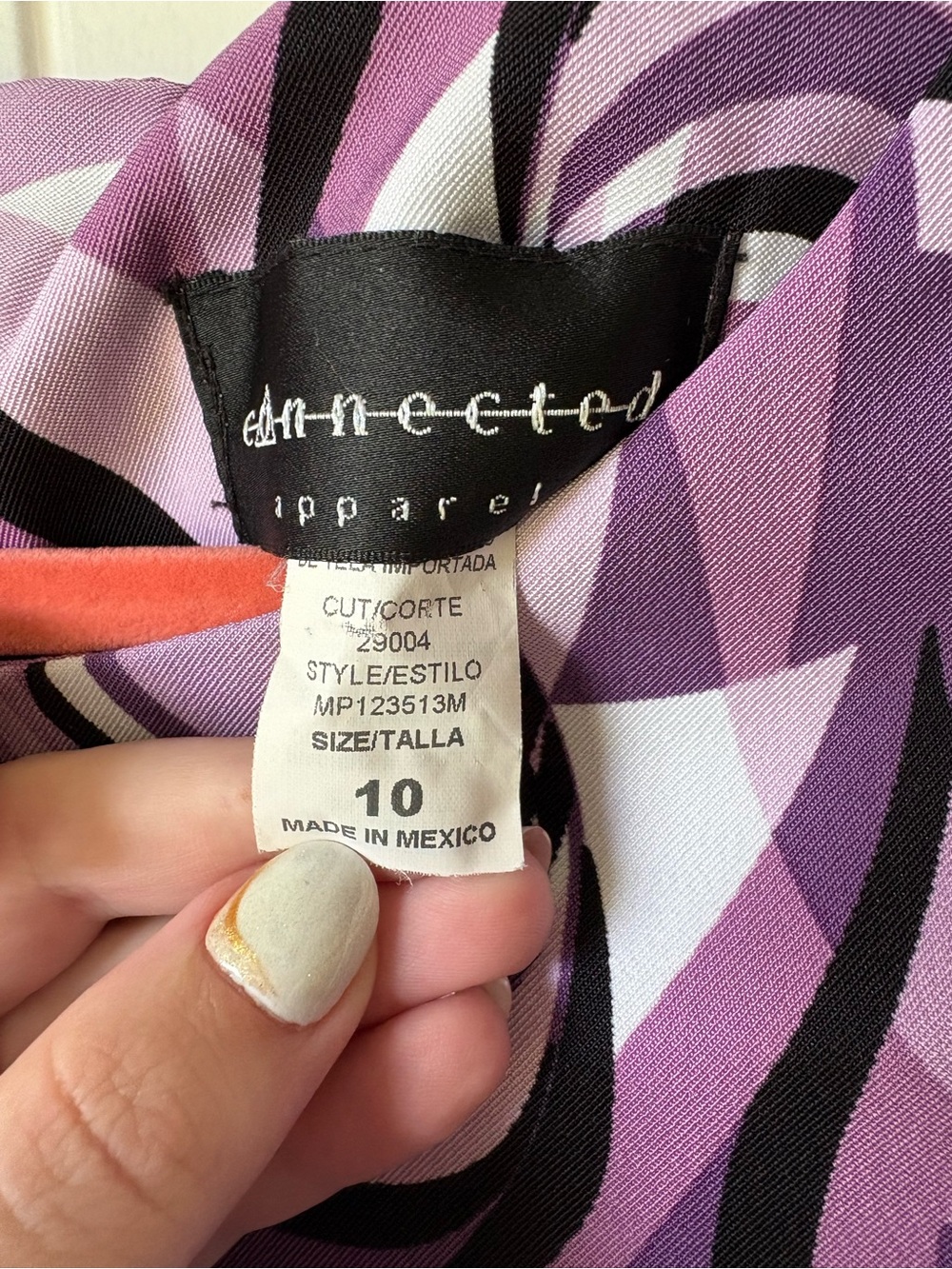 Connected Apparel Sleeveless Purple Abstract Print Sheath Dress - Picture 5 of 5